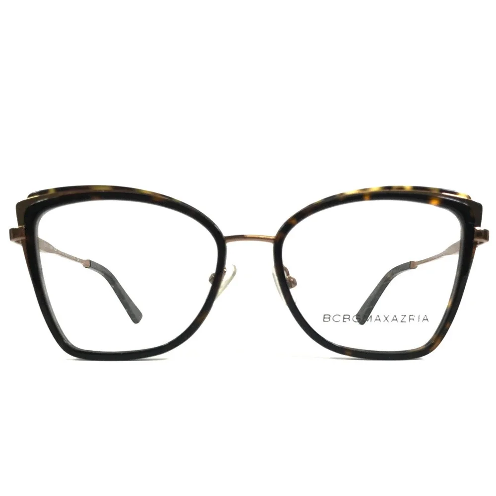 BCBGMAXAZRIA Eyeglasses Frames DELPHINE BLACK TORTOISE Gold Butterfly 53-16-135